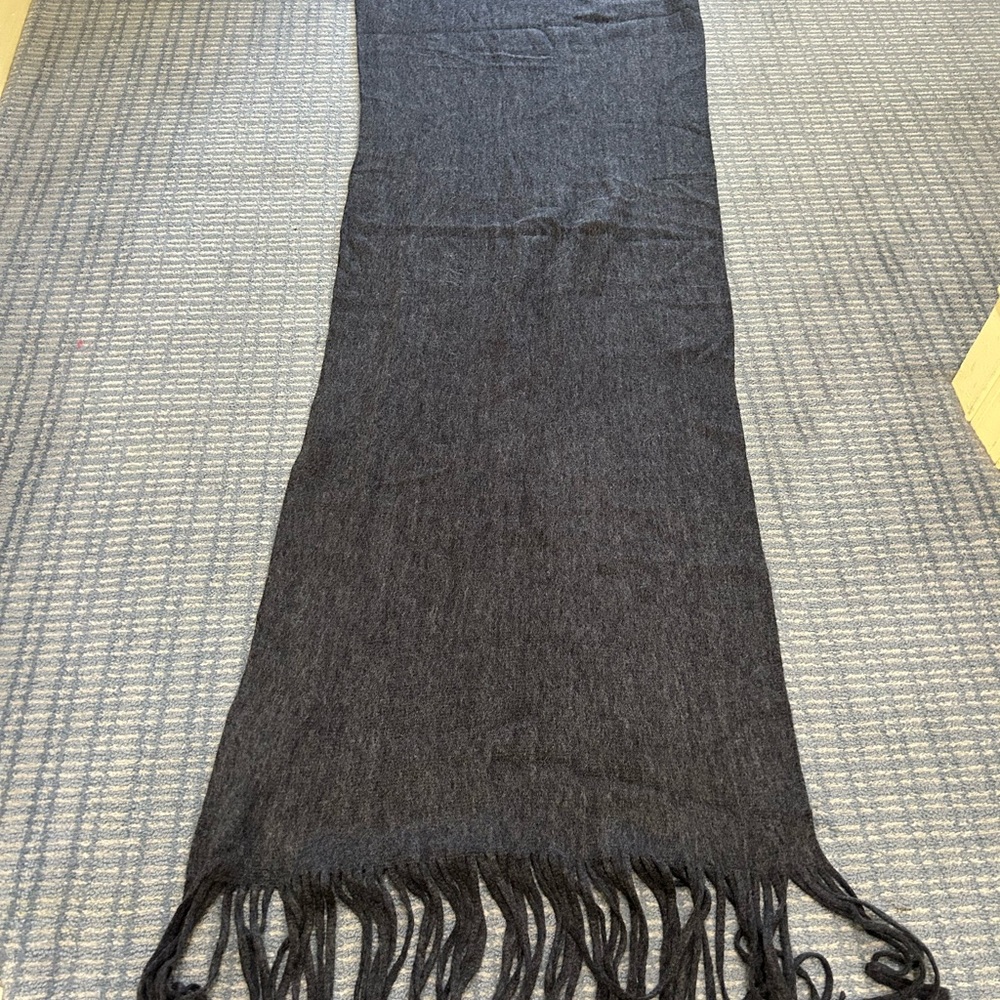 Anthropologie Blue/Grey Fringe Wrap